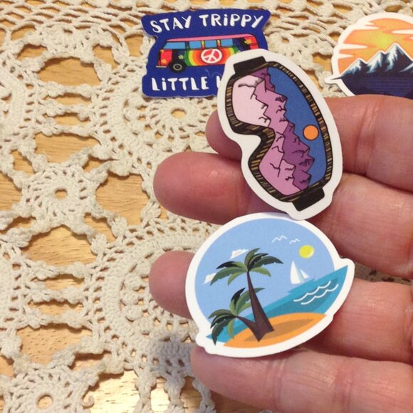 Stickers, adventure and travel theme, hippie vibe, 12 cellphone stickers - Picture 7 of 7